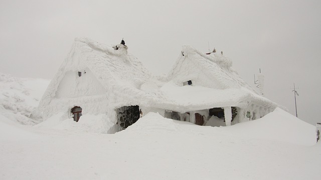 Snow covered house